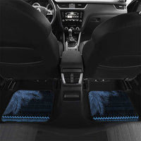 Fiji Palm Leaves Car Mats Masi and Tapa Tribal Pattern Blue Color LT03 Set 2pcs - Back Blue - Polynesian Pride