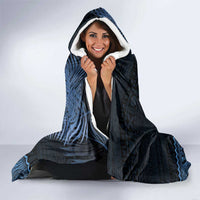 Fiji Palm Leaves Hooded Blanket Masi and Tapa Tribal Pattern Blue Color LT03 - Polynesian Pride