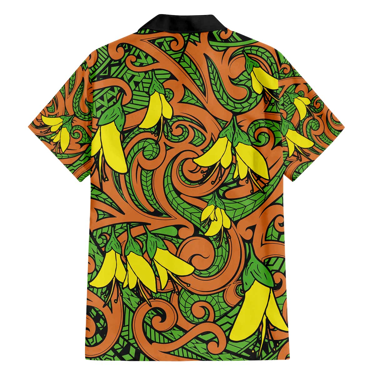 New Zealand Kowhai Flowers Family Matching Off Shoulder Short Dress and Hawaiian Shirt Maori Koru Pattern LT03 - Polynesian Pride