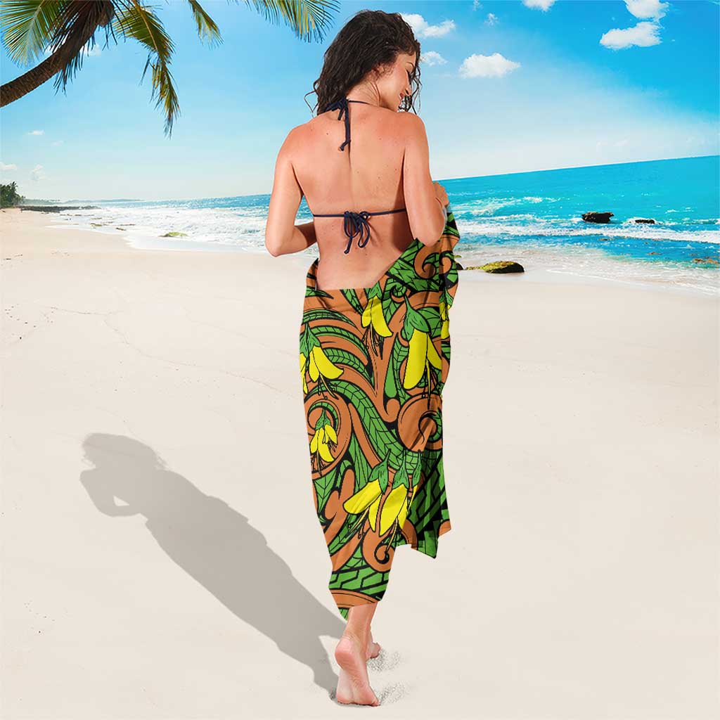 New Zealand Kowhai Flowers Sarong Maori Koru Pattern