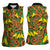 New Zealand Kowhai Flowers Women Sleeveless Polo Shirt Maori Koru Pattern