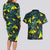 New Zealand Kowhai Flowers Couples Matching Long Sleeve Bodycon Dress and Hawaiian Shirt Maori Koru Pattern With Paua Shell Style