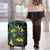 New Zealand Kowhai Flowers Luggage Cover Maori Koru Pattern With Paua Shell Style