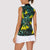 New Zealand Kowhai Flowers Women Sleeveless Polo Shirt Maori Koru Pattern With Paua Shell Style