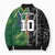 Custom Aotearoa South Africa Rugby Freedom Cup Bomber Puffer Jacket Maori Silver Fern Art and Sporty Flag SA - Polynesian Pride