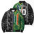 Custom Aotearoa South Africa Rugby Freedom Cup Bomber Puffer Jacket Maori Silver Fern Art and Sporty Flag SA - Polynesian Pride