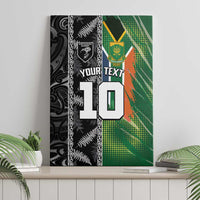 Custom Aotearoa South Africa Rugby Freedom Cup Canvas Wall Art Maori Silver Fern Art and Sporty Flag SA LT03 - Polynesian Pride
