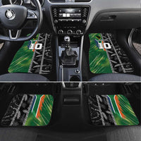Custom Aotearoa South Africa Rugby Freedom Cup Car Mats Maori Silver Fern Art and Sporty Flag SA LT03 Set 4pcs Black - Polynesian Pride
