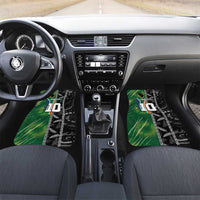Custom Aotearoa South Africa Rugby Freedom Cup Car Mats Maori Silver Fern Art and Sporty Flag SA LT03 Set 2pcs - Front Black - Polynesian Pride