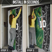 Custom Aotearoa South Africa Rugby Freedom Cup Door Cover Maori Silver Fern Art and Sporty Flag SA LT03 - Polynesian Pride