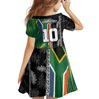 Custom Aotearoa South Africa Rugby Freedom Cup Family Matching Mermaid Dress and Hawaiian Shirt Maori Silver Fern Art and Sporty Flag SA LT03 - Polynesian Pride