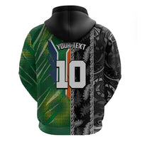 Custom Aotearoa South Africa Rugby Freedom Cup Hoodie Maori Silver Fern Art and Sporty Flag SA - Polynesian Pride