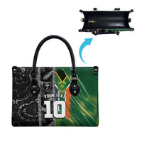 Custom Aotearoa South Africa Rugby Freedom Cup Leather Bag Maori Silver Fern Art and Sporty Flag SA LT03 - Polynesian Pride