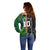 Custom Aotearoa South Africa Rugby Freedom Cup Off Shoulder Sweater Maori Silver Fern Art and Sporty Flag SA - Polynesian Pride