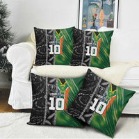 Custom Aotearoa South Africa Rugby Freedom Cup Pillow Cover Maori Silver Fern Art and Sporty Flag SA LT03 - Polynesian Pride