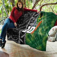 Custom Aotearoa South Africa Rugby Freedom Cup Quilt Maori Silver Fern Art and Sporty Flag SA LT03 - Polynesian Pride