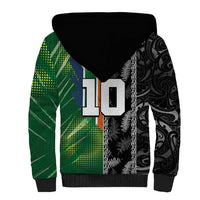 Custom Aotearoa South Africa Rugby Freedom Cup Sherpa Hoodie Maori Silver Fern Art and Sporty Flag SA LT03 - Polynesian Pride