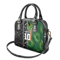 Custom Aotearoa South Africa Rugby Freedom Cup Shoulder Handbag Maori Silver Fern Art and Sporty Flag SA LT03 - Polynesian Pride
