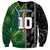 Custom Aotearoa South Africa Rugby Freedom Cup Sweatshirt Maori Silver Fern Art and Sporty Flag SA - Polynesian Pride