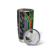 Custom Aotearoa South Africa Rugby Freedom Cup Tumbler Cup Maori Silver Fern Art and Sporty Flag SA LT03 - Polynesian Pride