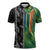 Custom Aotearoa South Africa Rugby Freedom Cup Zipper Polo Shirt Maori Silver Fern Art and Sporty Flag SA - Polynesian Pride