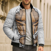 Hawaiian Kakau Bomber Puffer Jacket Aquaman Tattoo Reveal Effect