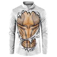 Hawaiian Kakau Button Sweatshirt Aquaman Tattoo Reveal Effect