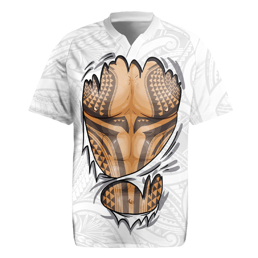 Hawaiian Kakau Rugby Jersey Aquaman Tattoo Reveal Effect