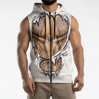 Hawaiian Kakau Sleeveless Zip Hoodie Aquaman Tattoo Reveal Effect