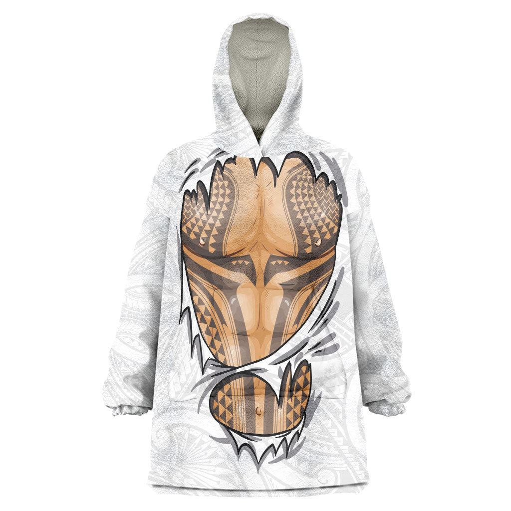 Hawaiian Kakau Wearable Blanket Hoodie Aquaman Tattoo Reveal Effect