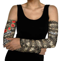 Pearl Harbor Remembrance Day Personalized Arm Sleeves Memories of December 7 with Red Poppy Lei - Polynesian Pride