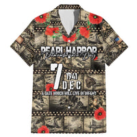 Pearl Harbor Remembrance Day Personalized Family Matching Mermaid Dress and Hawaiian Shirt Memories of December 7 with Red Poppy Lei LT03 Dad's Shirt - Short Sleeve Beige - Polynesian Pride