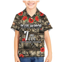 Pearl Harbor Remembrance Day Personalized Family Matching Mermaid Dress and Hawaiian Shirt Memories of December 7 with Red Poppy Lei LT03 Son's Shirt Beige - Polynesian Pride