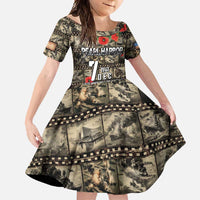 Pearl Harbor Remembrance Day Personalized Family Matching Tank Maxi Dress and Hawaiian Shirt Memories of December 7 with Red Poppy Lei LT03 Daughter's Dress Beige - Polynesian Pride