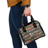 Pearl Harbor Remembrance Day Shoulder Handbag Memories of December 7 with Red Poppy Lei - Polynesian Pride