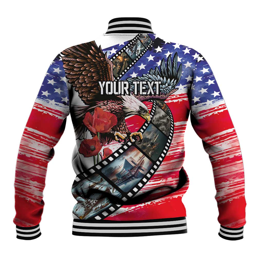 Pearl Harbor Remembrance Day Personalized Baseball Jacket Lest We Forget - The Bald Eagle Remembers - Polynesian Pride