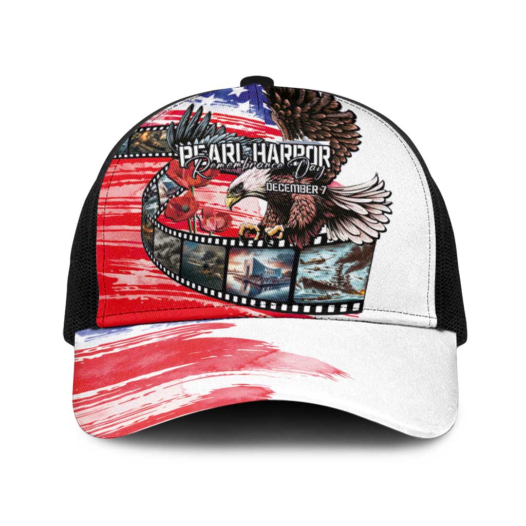 Pearl Harbor Remembrance Day Personalized Baseball Net Cap Lest We Forget-The Bald Eagle Remembers - Polynesian Pride