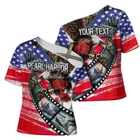 Pearl Harbor Remembrance Day Personalized Cross Shoulder Shirt Lest We Forget - The Bald Eagle Remembers - Polynesian Pride