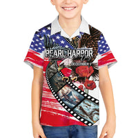 Pearl Harbor Remembrance Day Personalized Family Matching Off The Shoulder Long Sleeve Dress and Hawaiian Shirt Lest We Forget - The Bald Eagle Remembers - Polynesian Pride