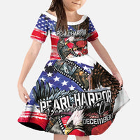 Pearl Harbor Remembrance Day Personalized Family Matching Off Shoulder Maxi Dress and Hawaiian Shirt Lest We Forget - The Bald Eagle Remembers - Polynesian Pride