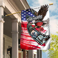 Pearl Harbor Remembrance Day Garden Flag Lest We Forget - The Bald Eagle Remembers - Polynesian Pride
