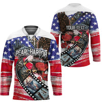 Pearl Harbor Remembrance Day Personalized Hockey Jersey Lest We Forget - The Bald Eagle Remembers - Polynesian Pride