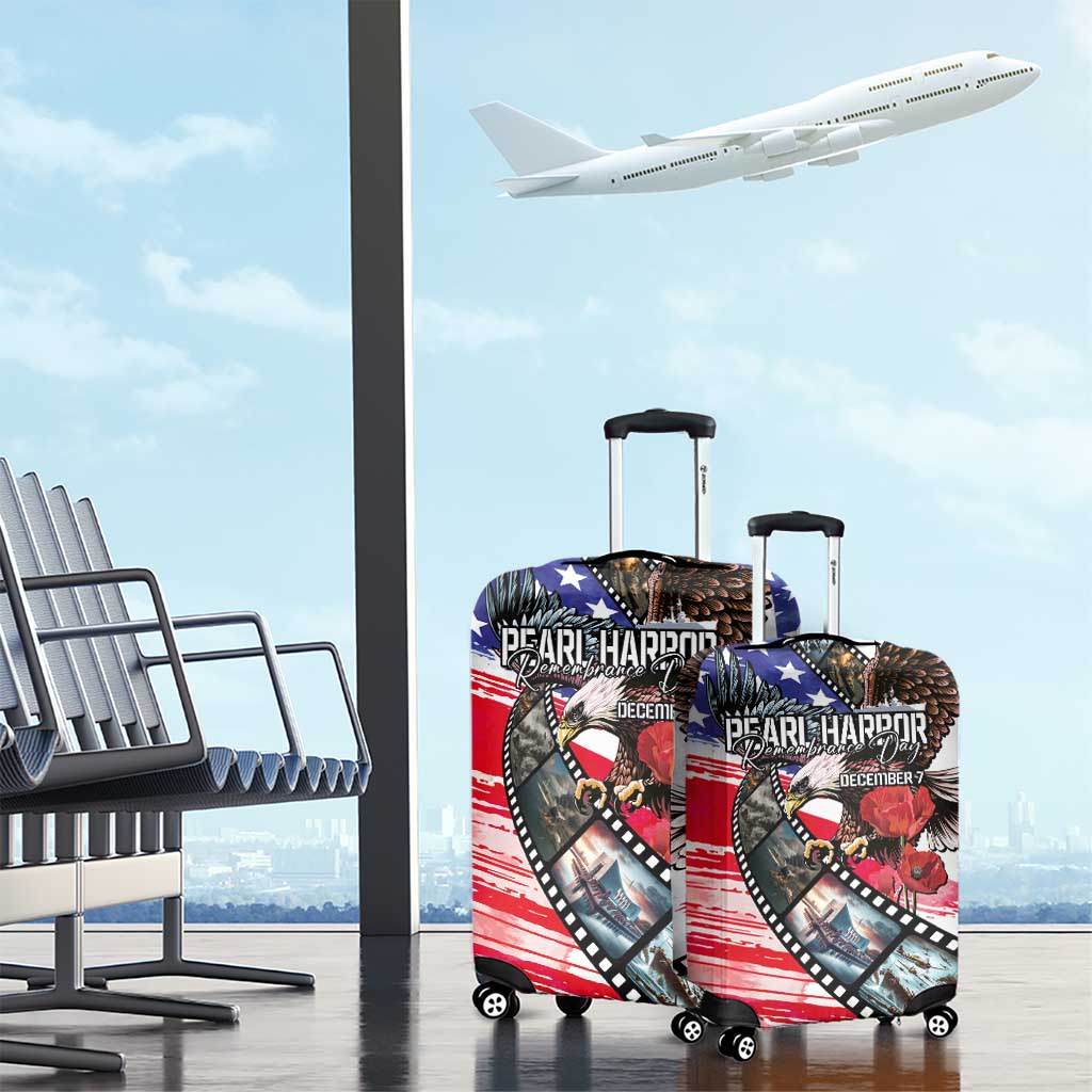 Pearl Harbor Remembrance Day Luggage Cover Lest We Forget - The Bald Eagle Remembers - Polynesian Pride