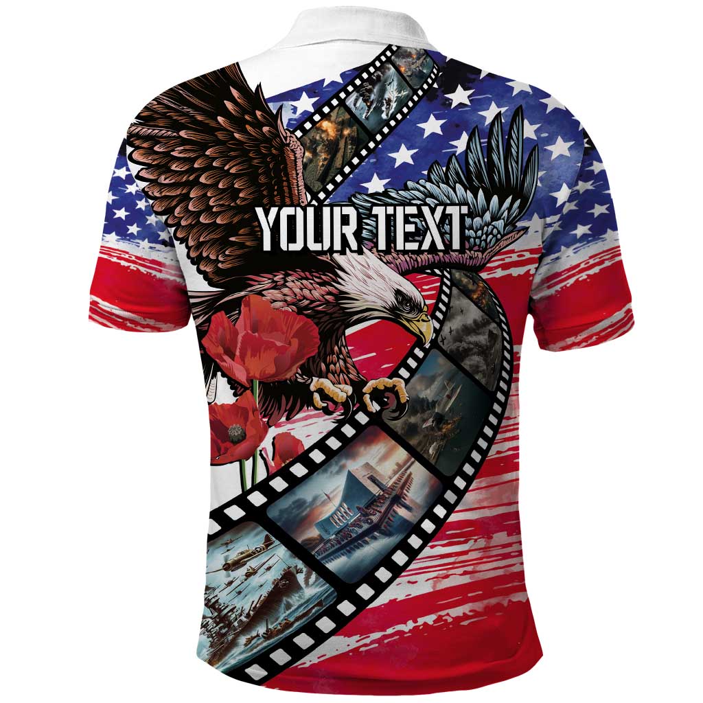Pearl Harbor Remembrance Day Personalized Polo Shirt Lest We Forget - The Bald Eagle Remembers - Polynesian Pride