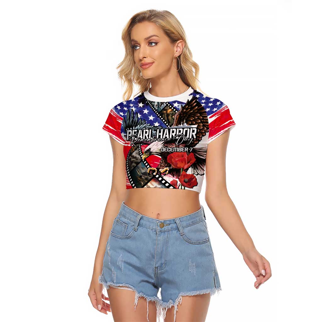 Pearl Harbor Remembrance Day Personalized Raglan Cropped T Shirt Lest We Forget - The Bald Eagle Remembers - Polynesian Pride