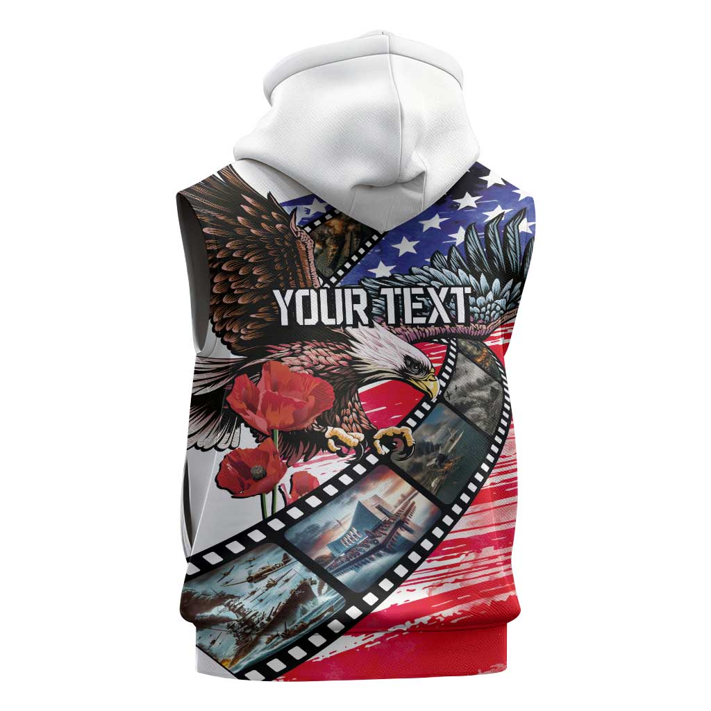 Pearl Harbor Remembrance Day Personalized Sleeveless Zip Hoodie Lest We Forget - The Bald Eagle Remembers - Polynesian Pride