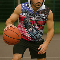 Pearl Harbor Remembrance Day Personalized Sleeveless Zip Hoodie Lest We Forget - The Bald Eagle Remembers - Polynesian Pride