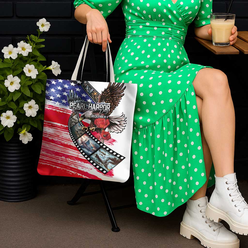 Pearl Harbor Remembrance Day Tote Bag Lest We Forget - The Bald Eagle Remembers - Polynesian Pride