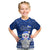 Palau Christmas Kid T Shirt Snowman Hugs Palau Coat of Arms Maori Pattern Blue Style LT03 Blue - Polynesian Pride