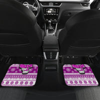 Palau Christmas Car Mats Snowman Hugs Palau Coat of Arms Maori Pattern Pink Style LT03 - Polynesian Pride